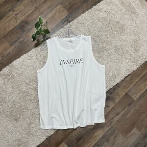 Calia by Carrie Underwood XL White Black Inspire Graphic Athleisure Tank Top